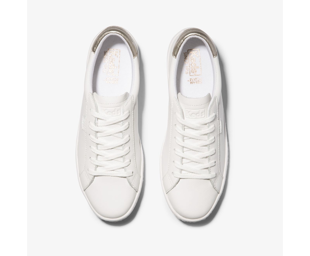 Keds Womens Sneakers White - Ace Leather - 802YRCELM